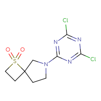 Chemical structure of 6-(4,6-dichloro-1,3,5-triazin-2-yl)-1λ⁶-thia-6-azaspiro[3.4]octane-1,1-dione - CSSB20759317790