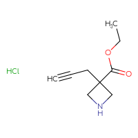 Chemical structure of ethyl 3-(prop-2-yn-1-yl)azetidine-3-carboxylate hydrochloride - CSSB21043406467