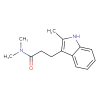 Chemical structure of N,N-dimethyl-3-(2-methyl-1H-indol-3-yl)propanamide - CSSB02268874013