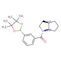 Chemical structure of rac-(3aR,6aR)-1-[3-(4,4,5,5-tetramethyl-1,3,2-dioxaborolan-2-yl)benzoyl]-octahydrocyclopenta[b]pyrrole - CSSB21332841571