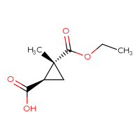 Chemical structure of (1R,2R)-2-(ethoxycarbonyl)-2-methylcyclopropane-1-carboxylic acid - CSSB00028380324