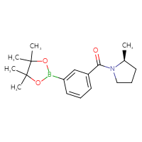 Chemical structure of (2S)-2-methyl-1-[3-(4,4,5,5-tetramethyl-1,3,2-dioxaborolan-2-yl)benzoyl]pyrrolidine - CSSB02166475183