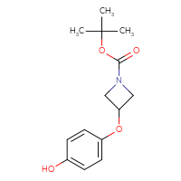 Chemical structure of tert-butyl 3-(4-hydroxyphenoxy)azetidine-1-carboxylate - CSSB06741707624