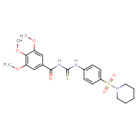 Chemical structure of 1-[4-(piperidine-1-sulfonyl)phenyl]-3-(3,4,5-trimethoxybenzoyl)thiourea - CSSB00020573322