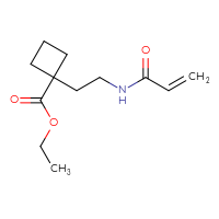 Chemical structure of ethyl 1-[2-(prop-2-enamido)ethyl]cyclobutane-1-carboxylate - CSSB01100758700