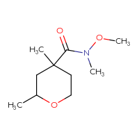 Chemical structure of N-methoxy-N,2,4-trimethyloxane-4-carboxamide - CSSB01395049382