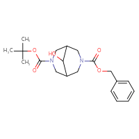 Chemical structure of 3-benzyl 7-tert-butyl 9-hydroxy-3,7-diazabicyclo[3.3.1]nonane-3,7-dicarboxylate - CSSB21043404618
