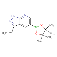 Chemical structure of 3-ethyl-5-(4,4,5,5-tetramethyl-1,3,2-dioxaborolan-2-yl)-1H-pyrazolo[3,4-b]pyridine - CSSB00015528103