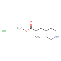 Chemical structure of methyl 2-methyl-3-(piperidin-4-yl)propanoate hydrochloride - CSSB20620693548