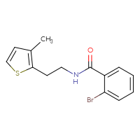 Chemical structure of 2-bromo-N-[2-(3-methylthiophen-2-yl)ethyl]benzamide - CSSB02008012755