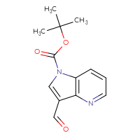 Chemical structure of tert-butyl 3-formyl-1H-pyrrolo[3,2-b]pyridine-1-carboxylate - CSSB21332163750