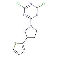 Chemical structure of 2,4-dichloro-6-[3-(thiophen-2-yl)pyrrolidin-1-yl]-1,3,5-triazine - CSSB02186329882