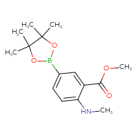 Chemical structure of methyl 2-(methylamino)-5-(4,4,5,5-tetramethyl-1,3,2-dioxaborolan-2-yl)benzoate - CSSB00010712894