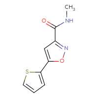 Chemical structure of N-methyl-5-(thiophen-2-yl)-1,2-oxazole-3-carboxamide - CSSB00011195905