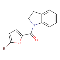 Chemical structure of 1-(5-bromofuran-2-carbonyl)-2,3-dihydro-1H-indole - CSSB00000250708