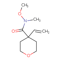 Chemical structure of 4-ethenyl-N-methoxy-N-methyloxane-4-carboxamide - CSSB04306134233