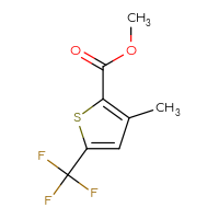 Chemical structure of methyl 3-methyl-5-(trifluoromethyl)thiophene-2-carboxylate - CSSB02517526787