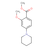 Chemical structure of methyl 2-methoxy-4-(piperidin-1-yl)benzoate - CSSB03624766956