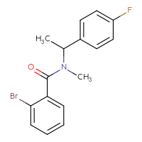 Chemical structure of 2-bromo-N-[1-(4-fluorophenyl)ethyl]-N-methylbenzamide - CSSB00032896471