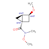 Chemical structure of rac-(1R,3R,4S)-N,3-dimethoxy-N-methylbicyclo[2.1.0]pentane-1-carboxamide - CSSB21291564362