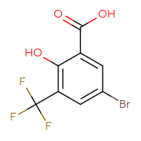 Chemical structure of 5-bromo-2-hydroxy-3-(trifluoromethyl)benzoic acid - CSSB00010164231