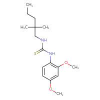 Chemical structure of 1-(2,4-dimethoxyphenyl)-3-(2,2-dimethylpentyl)thiourea - CSSB21432451380
