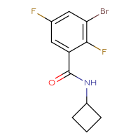 Chemical structure of 3-bromo-N-cyclobutyl-2,5-difluorobenzamide - CSSB01994940979