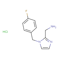 Chemical structure of 1-{1-[(4-fluorophenyl)methyl]-1H-imidazol-2-yl}methanamine hydrochloride - CSSB06359885232