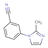 Chemical structure of 3-(2-methyl-1H-imidazol-1-yl)benzonitrile - CSSB00012002706