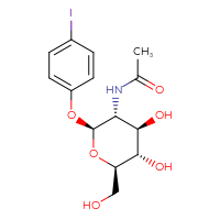Chemical structure of N-[(2S,3R,4R,5S,6R)-4,5-dihydroxy-6-(hydroxymethyl)-2-(4-iodophenoxy)oxan-3-yl]acetamide - CSSS00027602043