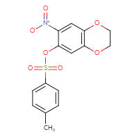 Chemical structure of 7-nitro-2,3-dihydro-1,4-benzodioxin-6-yl 4-methylbenzene-1-sulfonate - CSSB00313587776