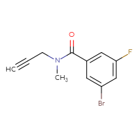 Chemical structure of 3-bromo-5-fluoro-N-methyl-N-(prop-2-yn-1-yl)benzamide - CSSB00013049850