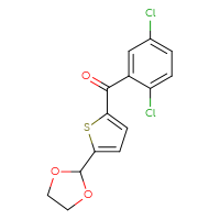 Chemical structure of 2-[5-(2,5-dichlorobenzoyl)thiophen-2-yl]-1,3-dioxolane - CSSB00020569013
