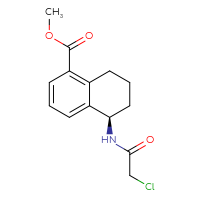 Chemical structure of methyl (5R)-5-(2-chloroacetamido)-5,6,7,8-tetrahydronaphthalene-1-carboxylate - CSSB21332046677