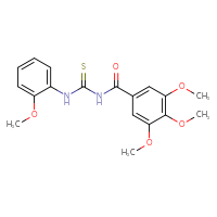 Chemical structure of 3-(2-methoxyphenyl)-1-(3,4,5-trimethoxybenzoyl)thiourea - CSSB00020577708