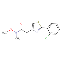 Chemical structure of 2-[2-(2-chlorophenyl)-1,3-thiazol-4-yl]-N-methoxy-N-methylacetamide - CSSB00026077082