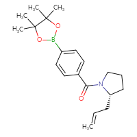 Chemical structure of (2R)-2-(prop-2-en-1-yl)-1-[4-(4,4,5,5-tetramethyl-1,3,2-dioxaborolan-2-yl)benzoyl]pyrrolidine - CSSB20676662267
