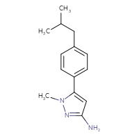 Chemical structure of 1-methyl-5-[4-(2-methylpropyl)phenyl]-1H-pyrazol-3-amine - CSSB00126063978