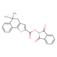 Chemical structure of 1,3-dioxo-2,3-dihydro-1H-isoindol-2-yl 5,5-dimethyl-4H,5H-naphtho[1,2-b]thiophene-2-carboxylate - CSSB00133015989