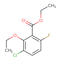 Chemical structure of ethyl 3-chloro-2-ethoxy-6-fluorobenzoate - CSSB00135269640