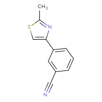 Chemical structure of 3-(2-methyl-1,3-thiazol-4-yl)benzonitrile - CSSB00000765706