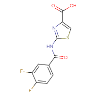 Chemical structure of 2-(3,4-difluorobenzamido)-1,3-thiazole-4-carboxylic acid - CSSB00036113337