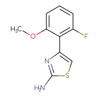 Chemical structure of 4-(2-fluoro-6-methoxyphenyl)-1,3-thiazol-2-amine - CSSB00013221232