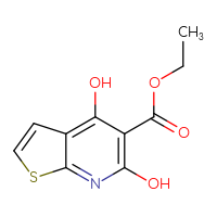 Chemical structure of ethyl 4,6-dihydroxythieno[2,3-b]pyridine-5-carboxylate - CSSB00021359296
