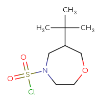 Chemical structure of 6-tert-butyl-1,4-oxazepane-4-sulfonyl chloride - CSSB06605216903