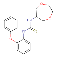 Chemical structure of 1-(1,4-dioxepan-6-yl)-3-(2-phenoxyphenyl)thiourea - CSSB00300161826