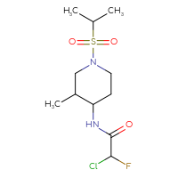 Chemical structure of 2-chloro-2-fluoro-N-[3-methyl-1-(propane-2-sulfonyl)piperidin-4-yl]acetamide - CSSB21332117083