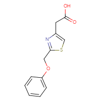 Chemical structure of 2-[2-(phenoxymethyl)-1,3-thiazol-4-yl]acetic acid - CSSB00000285470