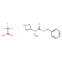 Chemical structure of benzyl N-(azetidin-3-yl)-N-methylcarbamate; trifluoroacetic acid - CSSB21103083403