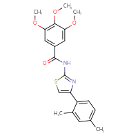 Chemical structure of N-[4-(2,4-dimethylphenyl)-1,3-thiazol-2-yl]-3,4,5-trimethoxybenzamide - CSSB00027988017
